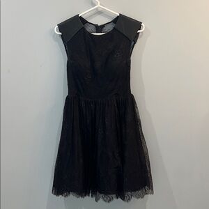 Alice + Olivia Black Fit and Flare Cocktail Dress